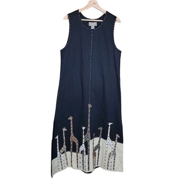 Vintage Giraffe Print Midi Dress by New Direction Safari Bohemian Style Medium - Picture 4 of 9